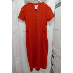 Vintage 80s 90s Periwinkle Business Pencil Dress Cherry Secretary